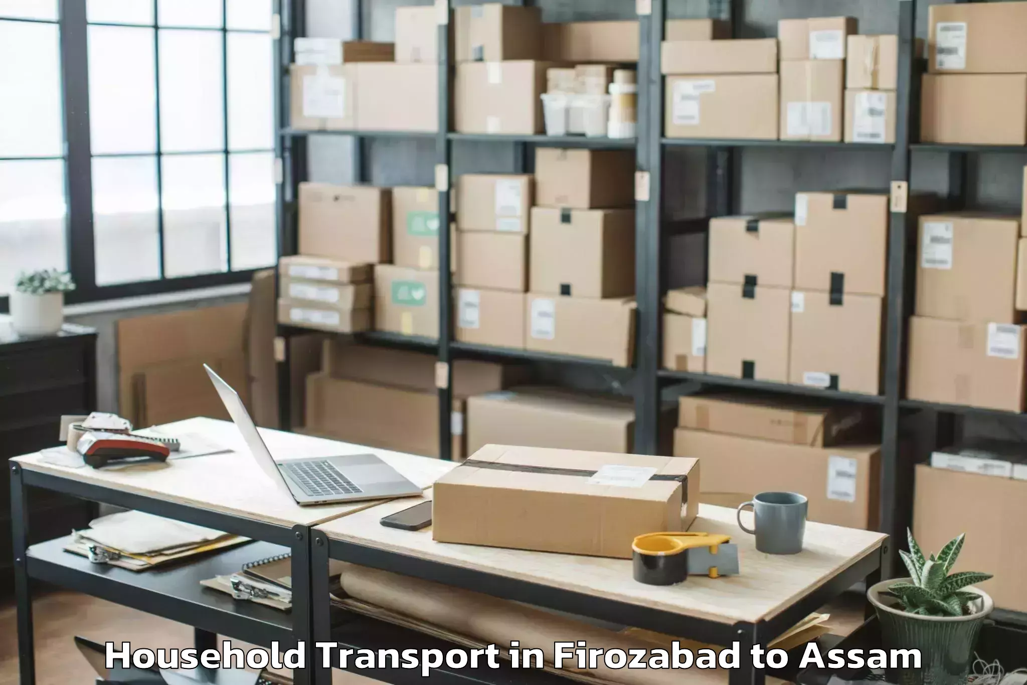 Reliable Firozabad to North Guwahati Household Transport